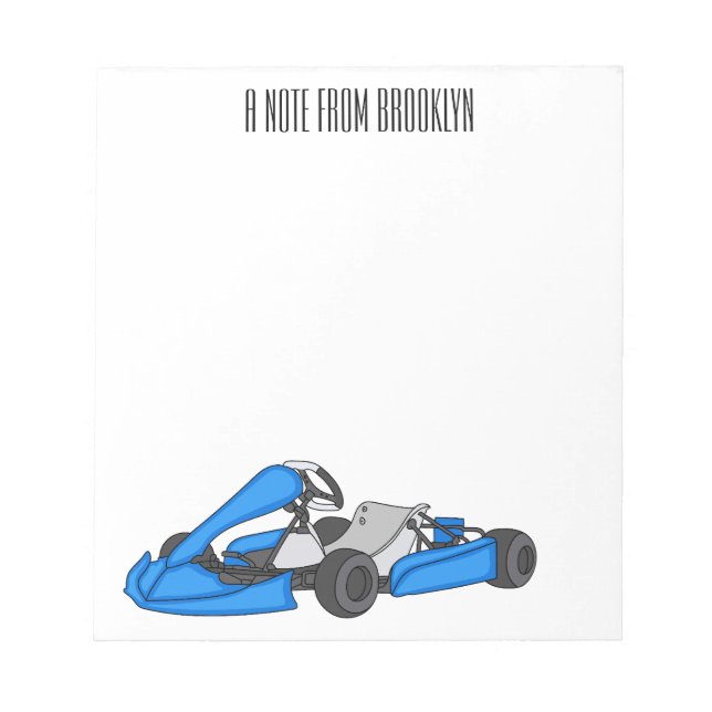 Kart racing cartoon illustration  notepad (Front)
