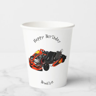 Kart racing cartoon illustration paper cups