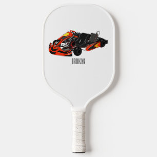Kart racing cartoon illustration pickleball paddle