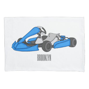 Kart racing cartoon illustration pillowcase