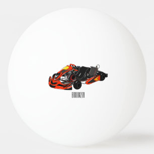 Kart racing cartoon illustration ping pong ball