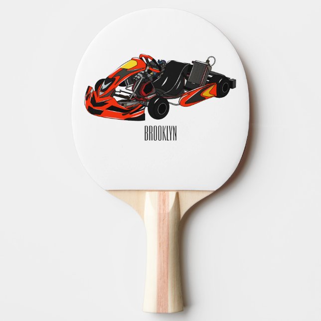 Kart racing cartoon illustration ping pong paddle (Front)
