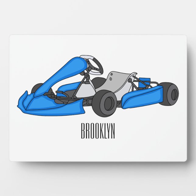 Kart racing cartoon illustration plaque (Front)