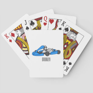 Kart racing cartoon illustration playing cards