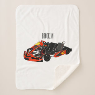 Kart racing cartoon illustration sherpa blanket