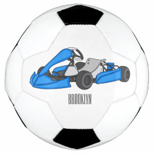 Kart racing cartoon illustration  soccer ball