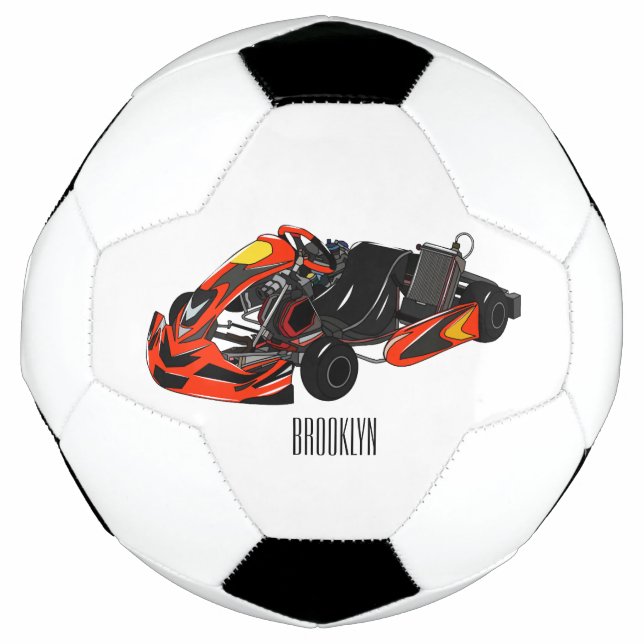 Kart racing cartoon illustration soccer ball (Front)