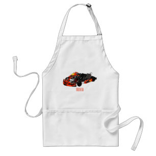 Kart racing cartoon illustration standard apron