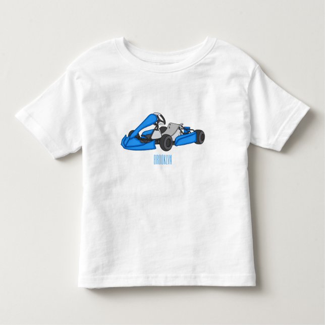 Kart racing cartoon illustration toddler T-Shirt (Front)