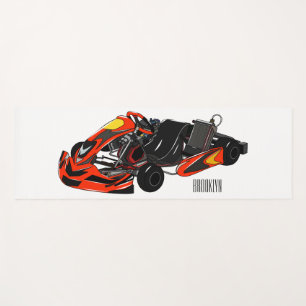Kart racing cartoon illustration yoga mat