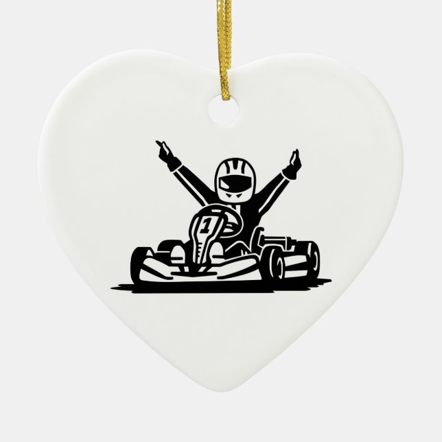 Kart winner ceramic tree decoration (Front)