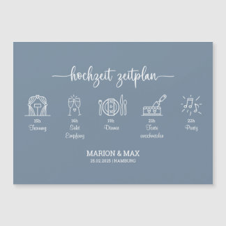 Kärtchen schedule wedding Dusty Blue 01