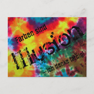 Karte, "Farben sind Illusion - ich denke farbig!" Postcard