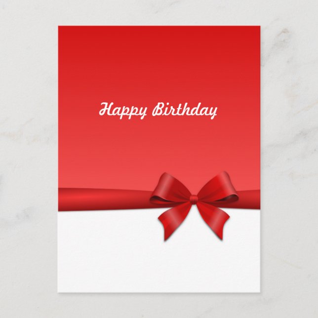 Karte Postkarte Schleife happy birthday Postcard (Front)