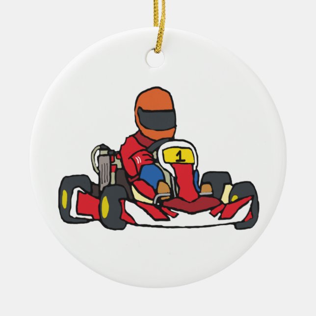 Karting Ceramic Ornament (Front)