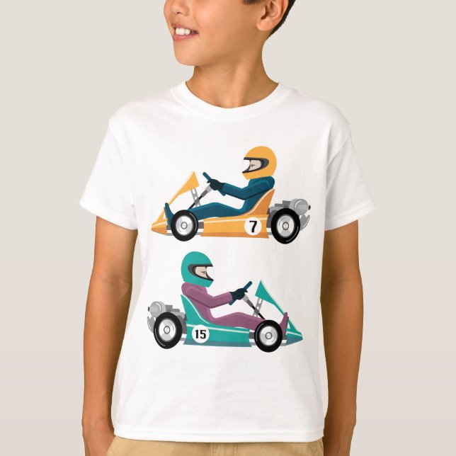Karting Go Cart race vehicle with a driver T-Shirt (Front)