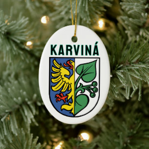 Karviná coat of arms, Czech Republic Ceramic Ornament
