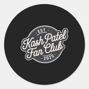 Kash Patel Fan Club Est. 2025 Vintage Logo Trump N Classic Round Sticker