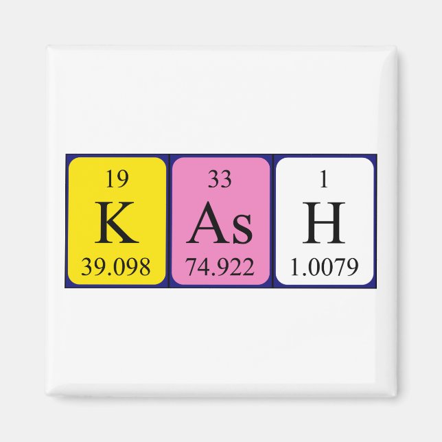 Kash periodic table name magnet (Front)