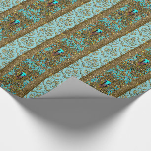 Kashafaye Elegant Victorian Glossy Monogram Wrapping Paper