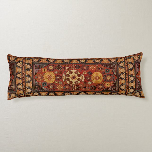 Kashi  carpet design in oranges body cushion (Back)