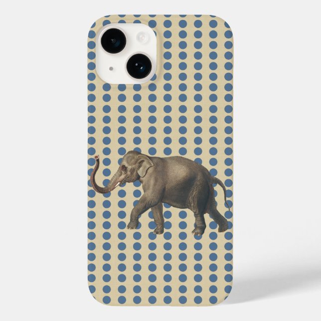 Kashmir Blue Spice Moods Dots with Elephant Case-Mate iPhone Case (Back)