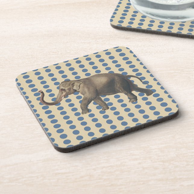 Kashmir Blue Spice Moods Dots with Elephant Coaster (Left Side)