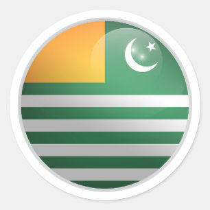 Kashmir Glossy Circle Flag Classic Round Sticker