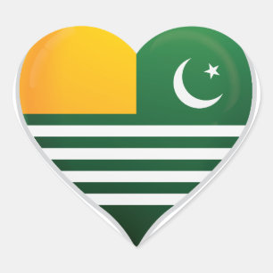 Kashmir love flag pride heart sticker