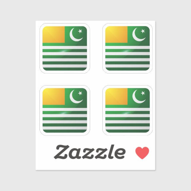 Kashmir square glossy flag (Sheet)