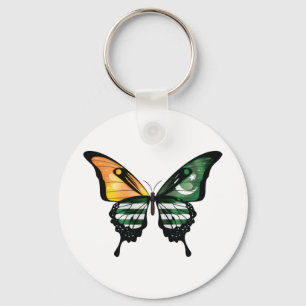 Kashmir Swallowtail Butterfly Flag Sticker Key Ring