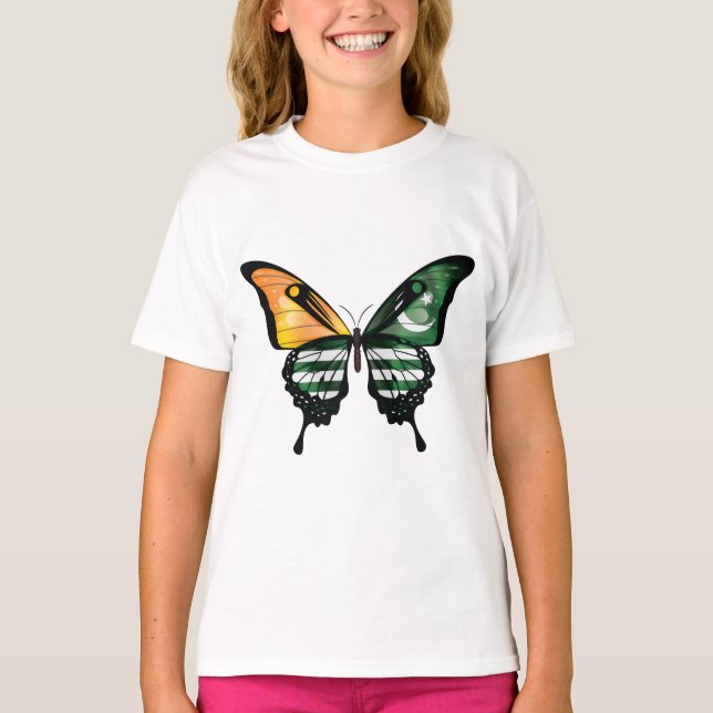 Kashmir Swallowtail Butterfly Flag Sticker T-Shirt (Front)
