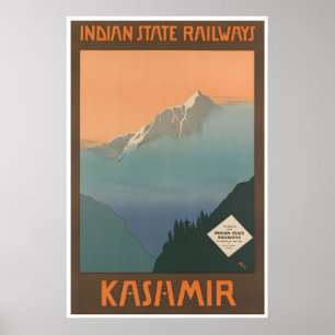 Kashmir Travel Poster India Art Indian State
