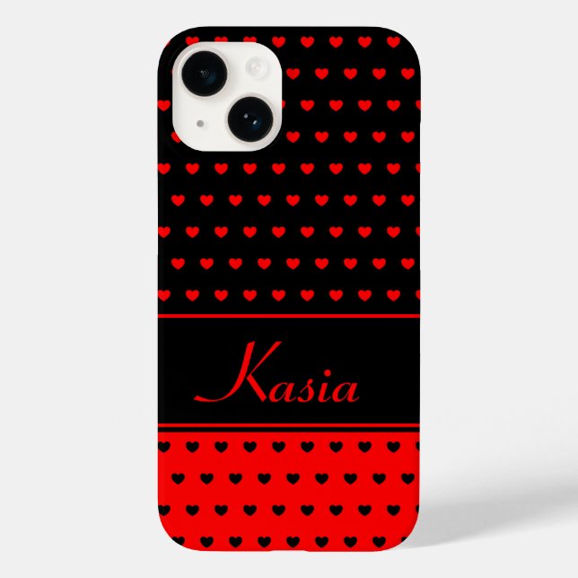 Kasia - Name Template, Stylish Black And Red Case-Mate iPhone Case (Back)