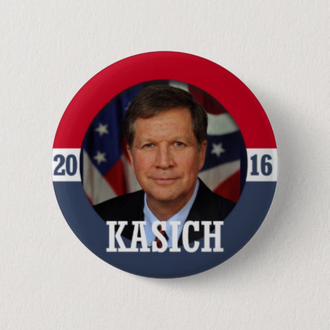 Kasich 2016 Logo 6 Cm Round Badge (Front)