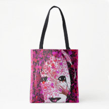 KasperKlothes "Pretty Pink Face1" Tote Bag