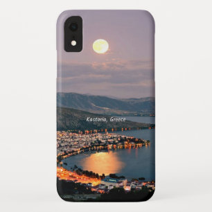 Kastoria, Greece (labelled, Moonlight Night iPhone XR Case
