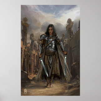 Kat in the ruins of an ancient city poster