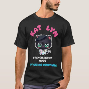 Kat Lym French Artist Mode Cat Sticker. T-Shirt