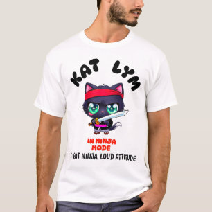 Kat Lym In Ninja Mode Black Cat T-Shirt