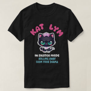 Kat Lym In Skater Mode Black Cat T-Shirt
