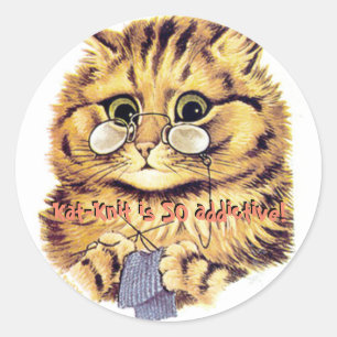 "Kat-Nip is SO addictive!" Classic Round Sticker