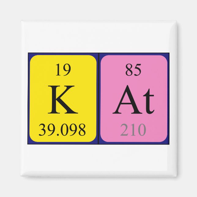 Kat periodic table name magnet (Front)