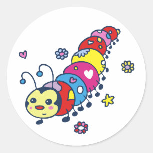 Kat the Caterpillar Classic Round Sticker