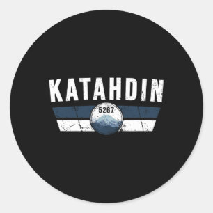 Katahdin Mountain Climbing Maine Hiking Climber Classic Round Sticker
