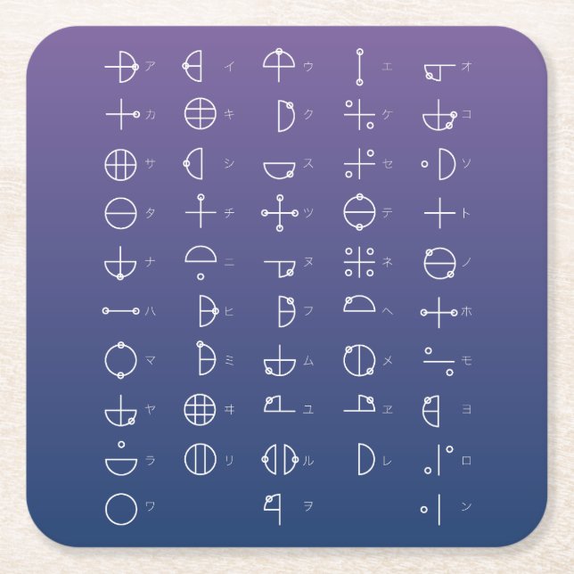 Katakamuna Chart Square Paper Coaster (Front)