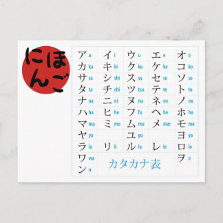 Katakana Chart Postcard