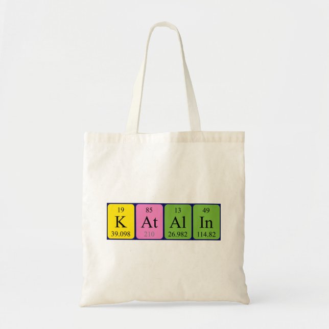 Katalin periodic table name tote bag (Front)