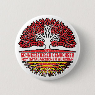 Katalonien Katalanisch Schweizer Schweiz Baum 6 Cm Round Badge