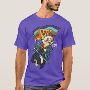 Katana Cat Rainbow Flag Japanese Style Pizza by To T-Shirt